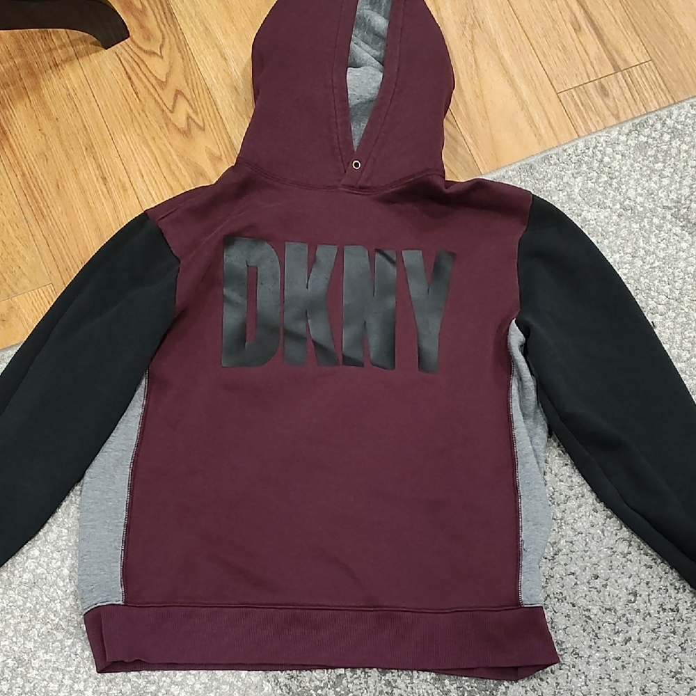 DKNY Maroon and Black Hoodie